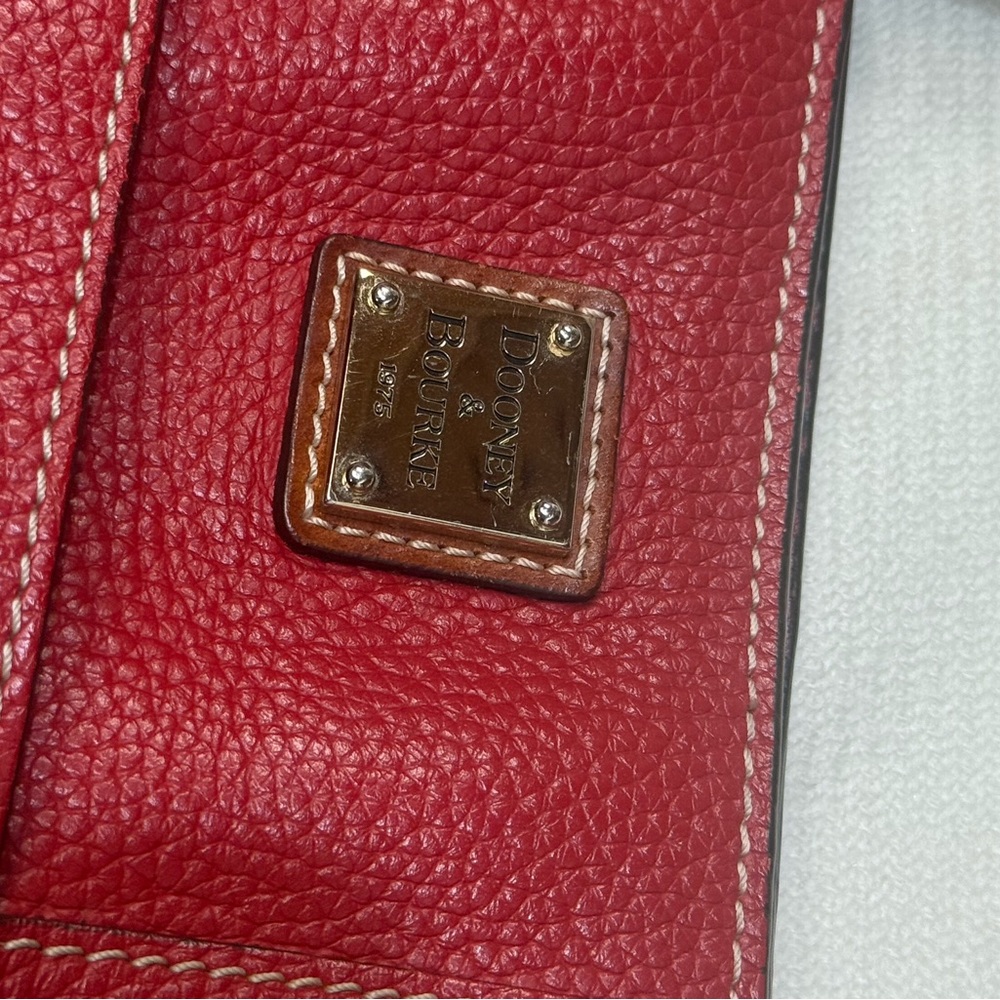 Dooney & Bourke Red Leather Handbag Excellent Condition 12” Strap Drop - Picture 3 of 15